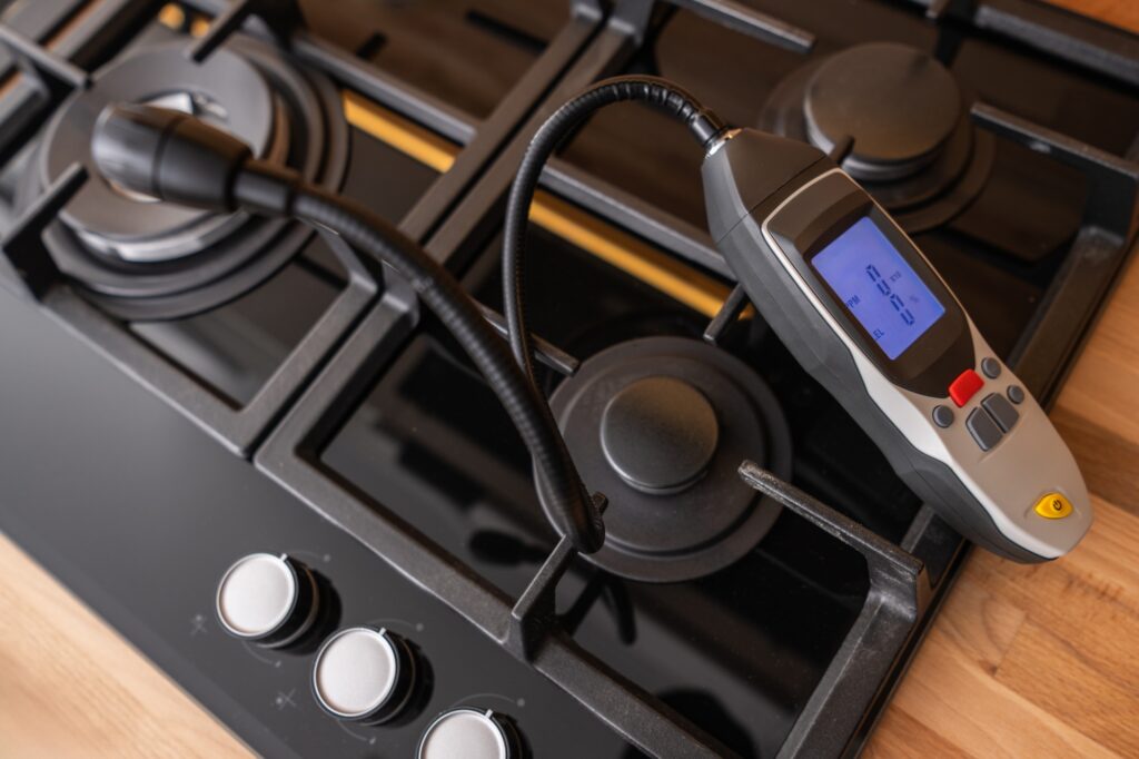 Gas Stove Inspection With Leak Detector